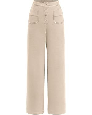 PRETTYGARDEN Women's Dressy Casual Dress Pants Straight Leg High Elastic Waisted Stretch Trouser ... | Amazon (US)