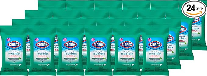 Clorox Disinfecting Wipes To Go Pack, Bleach Free, Fresh Scent, 9 Count, Pack of 24 (Pack May Var... | Amazon (US)