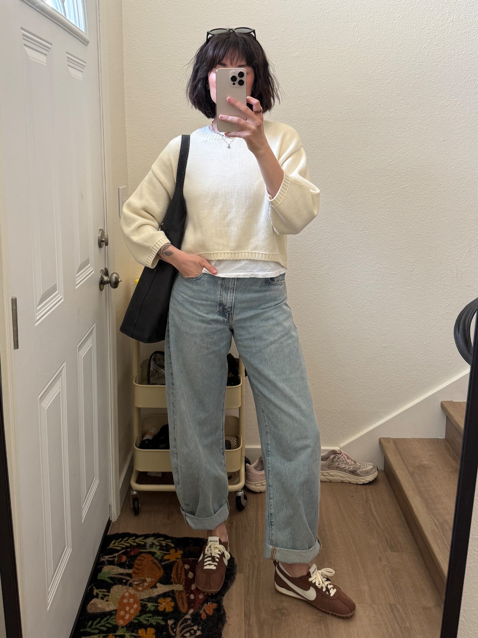 April 17 fit - the jeans are on sale at both places I linked, and a favorite pair of mine so far this year! I linked the crop version too because it’s on sale AT Frame  The sweater is Zara, I can’t link it but it’s code “1822/004/712” 
Resale prices on the shoes is wild, linked them just so you know the exact shoe!

#LTKootd #LTKmomlife #LTKSaleAlert