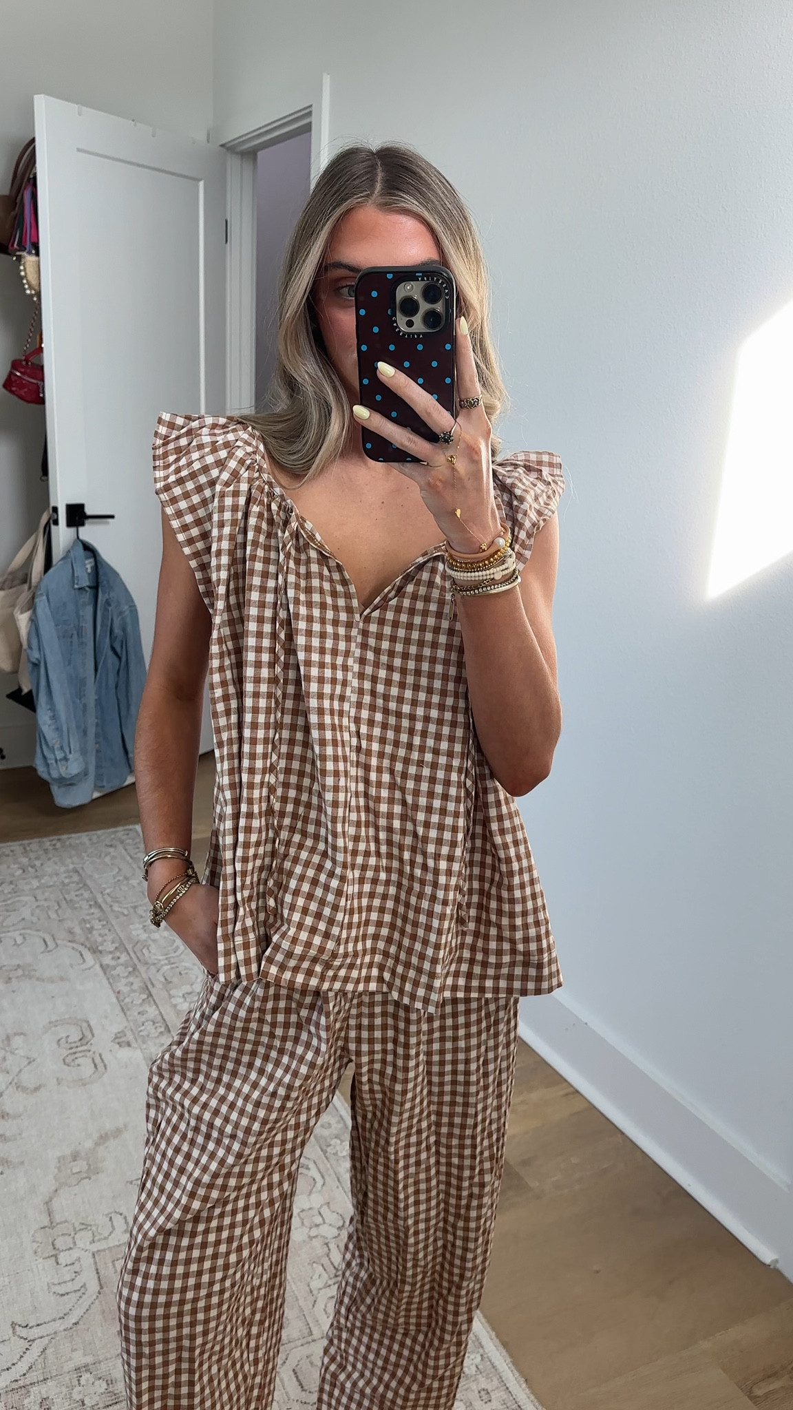 Amazon size small Women's 2 Piece Plaid Pajamas Set Cute Ruffle Sleeve Top High Waisted Baggy Ankle Barrel Pants Lounge Sets

#LTKSeasonal #LTKootd #LTKSaleAlert