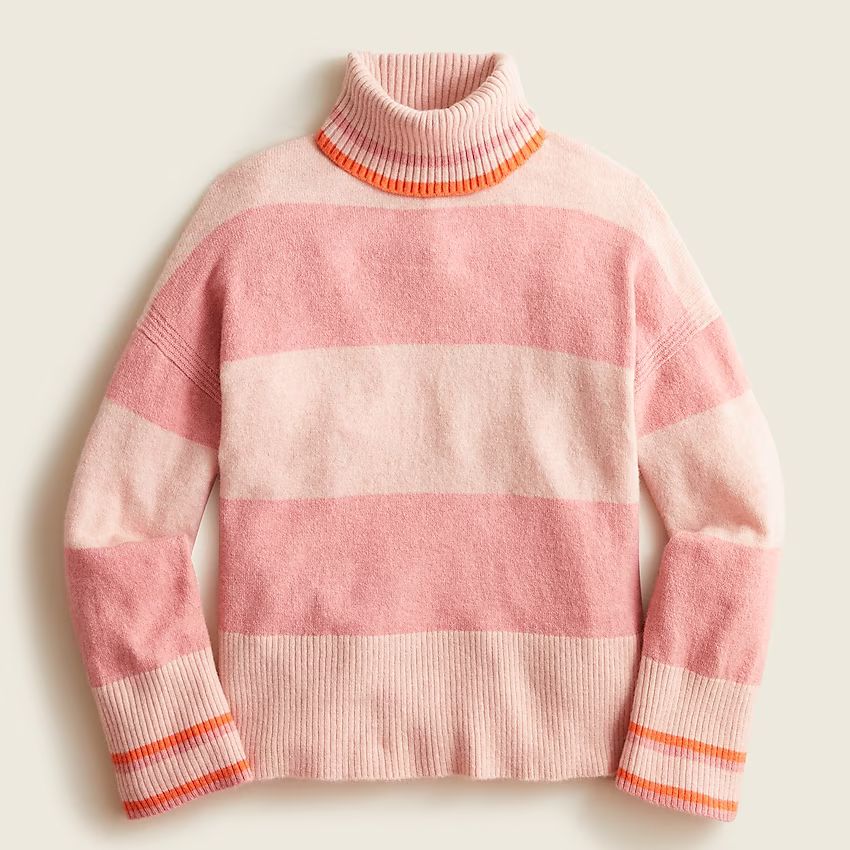 Striped turtleneck sweater in Supersoft yarn | J.Crew US