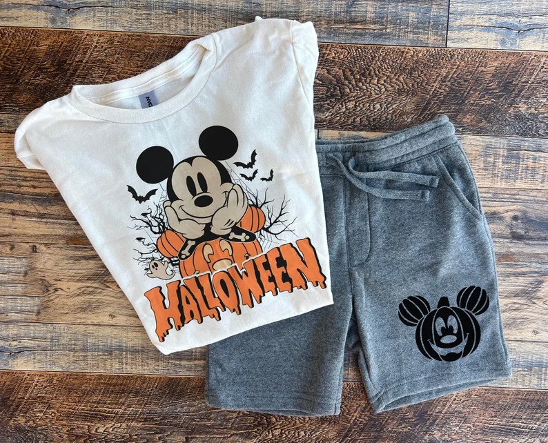 Halloween Boys Mickey Shirt Set, Boys Halloween Set, Toddler Halloween Pants Shirt, Pumpkin, Spoo... | Etsy (US)