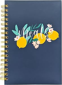 Meal Planner by June & Lucy - Meal Planning Book with Grocery List - Spiral Bound Hardcover Noteb... | Amazon (US)