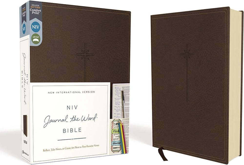 NIV, Journal the Word Bible (Perfect for Note-Taking), Leathersoft, Brown, Red Letter, Comfort Pr... | Amazon (US)