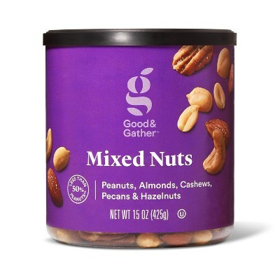 Mixed Nuts - Peanuts, Almonds, Cashews, Peacans & Hazelnuts - 15oz - Good & Gather™ | Target