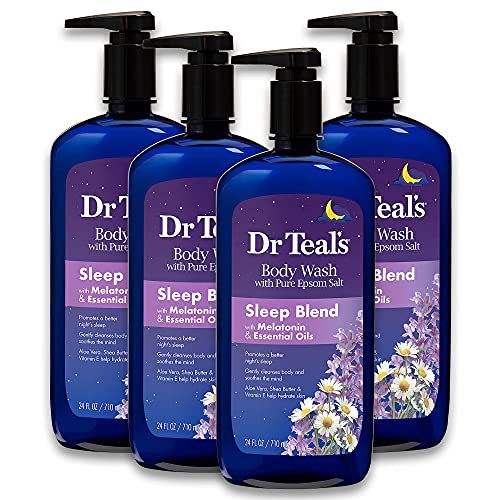 Dr Teal's Body Wash with Pure Epsom Salt, Sleep Blend with Melatonin, 24 fl oz (Pack of 4) | Amazon (US)