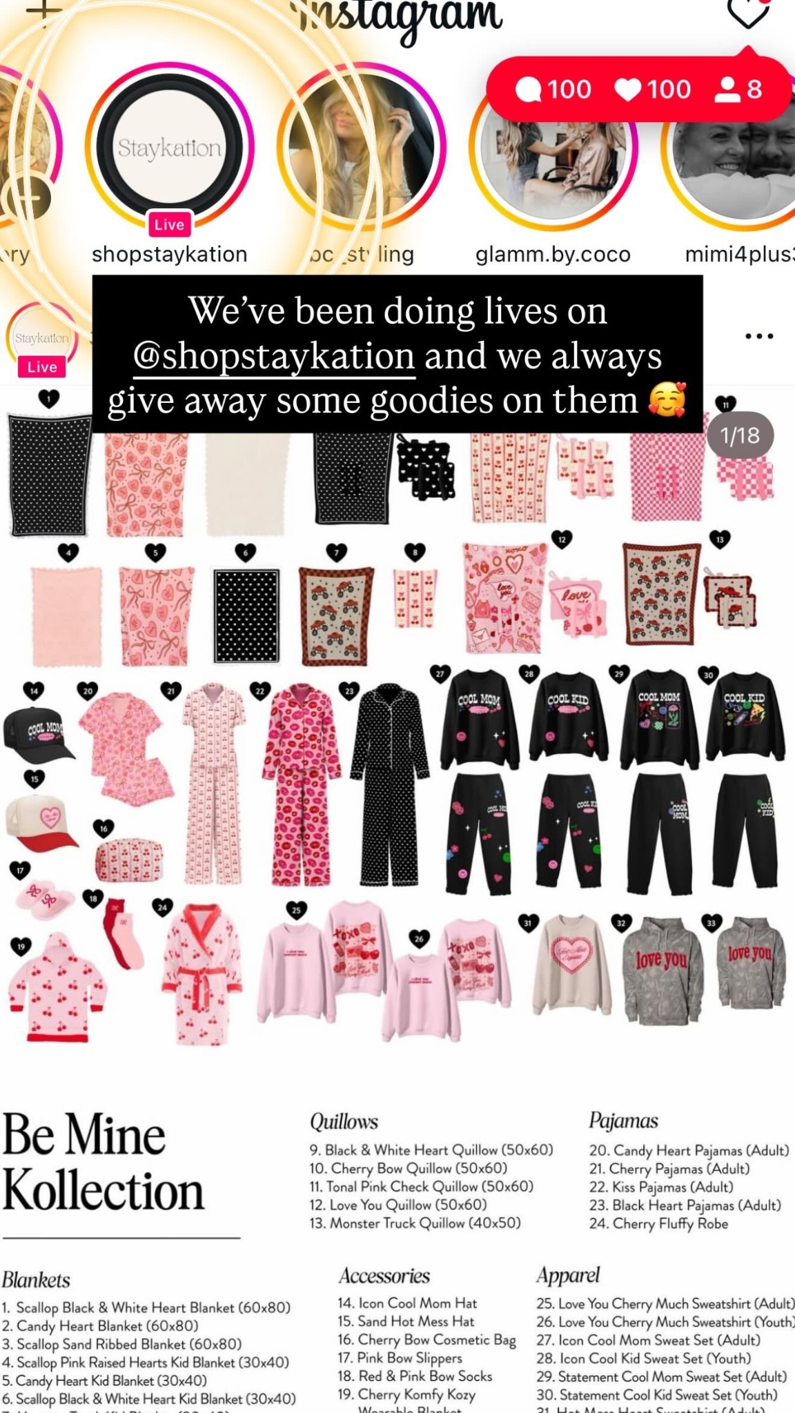 We’ve been doing lives on @shopstaykation and we always give away some goodies on them 🥰