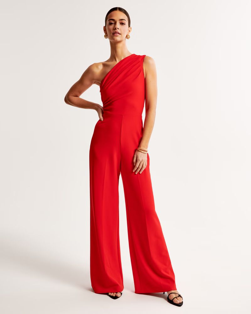 Women's One-Shoulder Crepe Jumpsuit curated on LTK