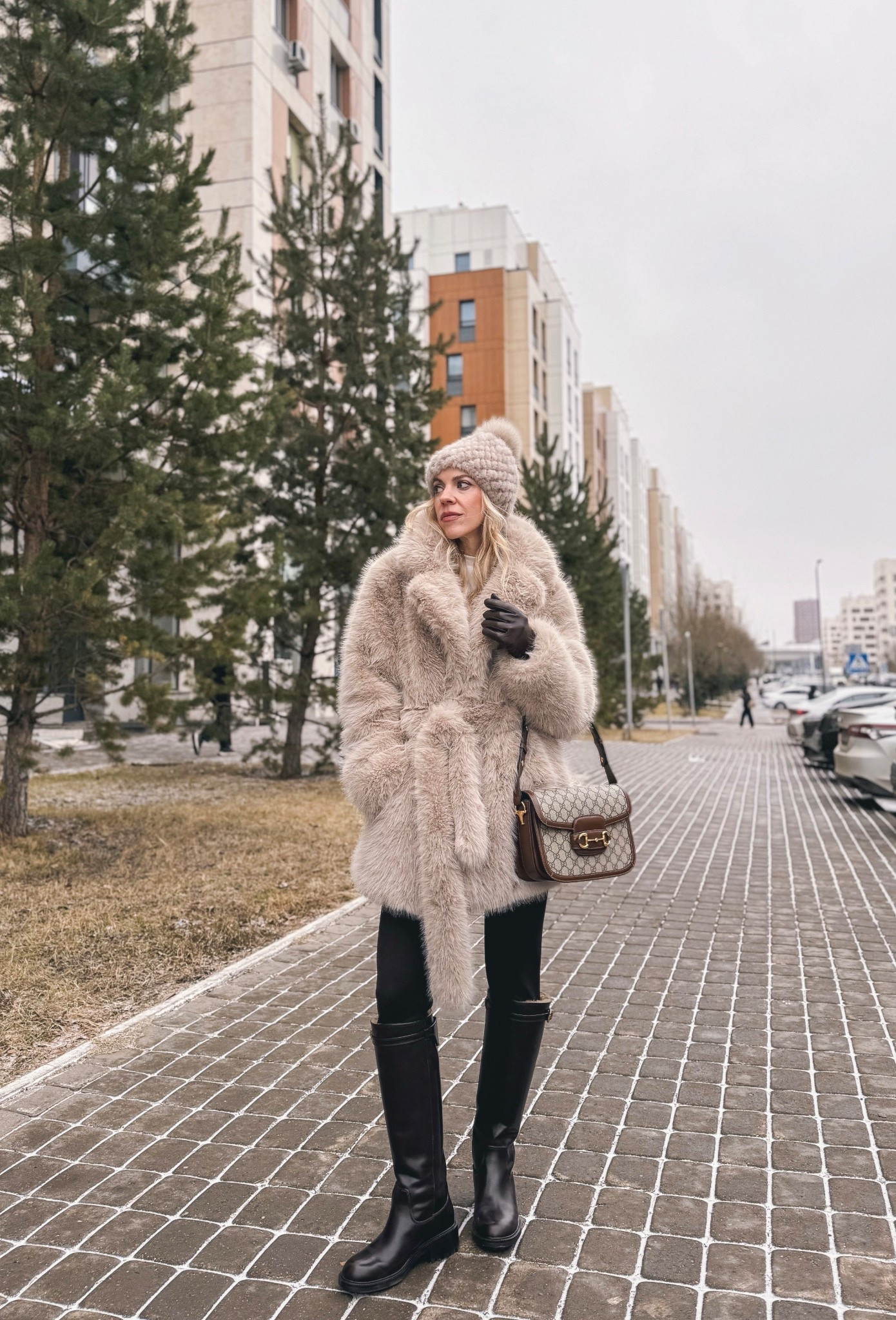 Beige fur coat, faux fur coat winter outfit with leggings and boots, Zara dark brown leather waterproof snow boots 

#LTKSeasonal #LTKFindsUnder100 #LTKOver40