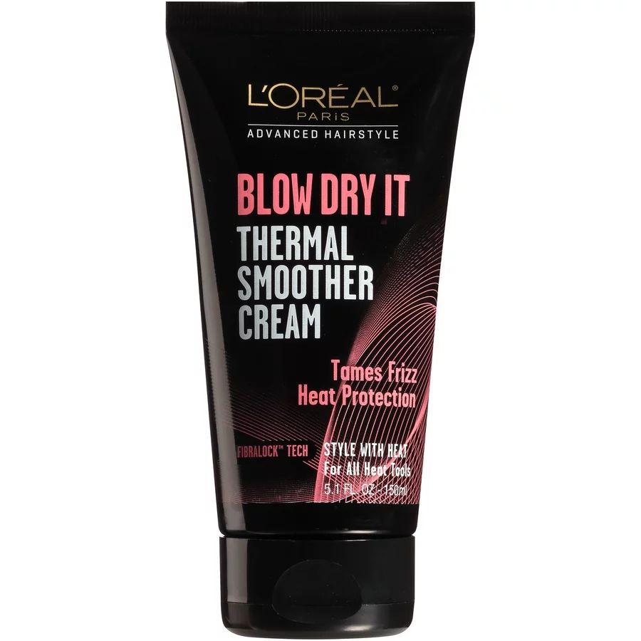 L'Oreal Paris Advanced Hairstyle BLOW DRY IT Thermal Smoother Cream, 5.1 fl. oz. | Walmart (US)