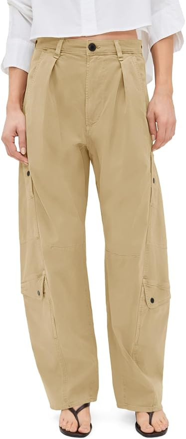 Aoysky High Waisted Barrel Pants for Women Casual Wide Leg Baggy Cargo Pants 100% Cotton Utility ... | Amazon (US)