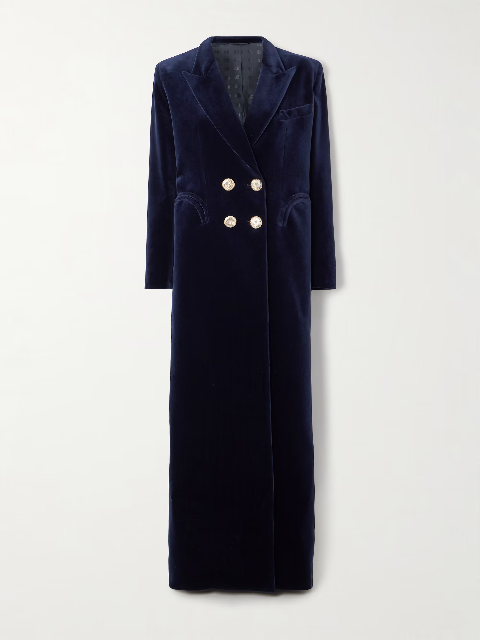 Heart double-breasted cotton-velvet coat | NET-A-PORTER (US)
