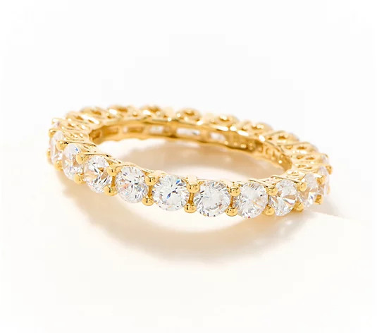 Diamonique Classics Round Cut Eternity Band Ring, SS - QVC.com | QVC