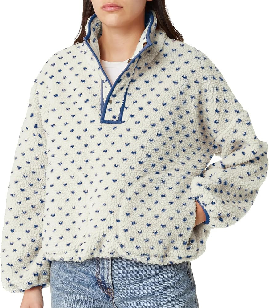 Hixiaohe Fleece Sweatshirt for Women Winter Long Sleeve High Neck Fuzzy Sherpa Pullover Jacket Wa... | Amazon (US)