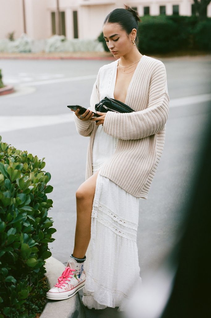 UO Leo Ribbed Open-Front Cardigan | Urban Outfitters (US and RoW)