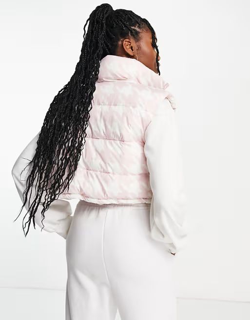 Urban Bliss zip up houndstooth padded vest in pink | ASOS | ASOS (Global)