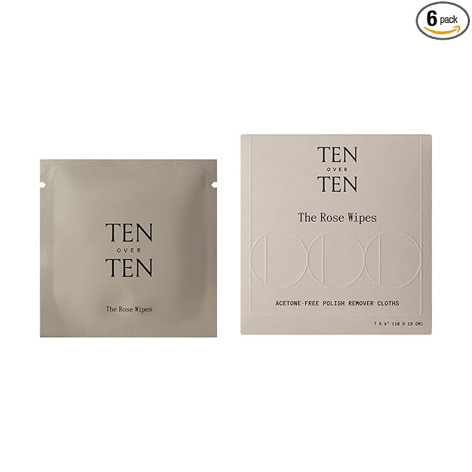 tenoverten - The Rose Wipes Acetone-Free Nail Polish Remover Cloths | Clean, Natural, Non-Toxic N... | Amazon (US)
