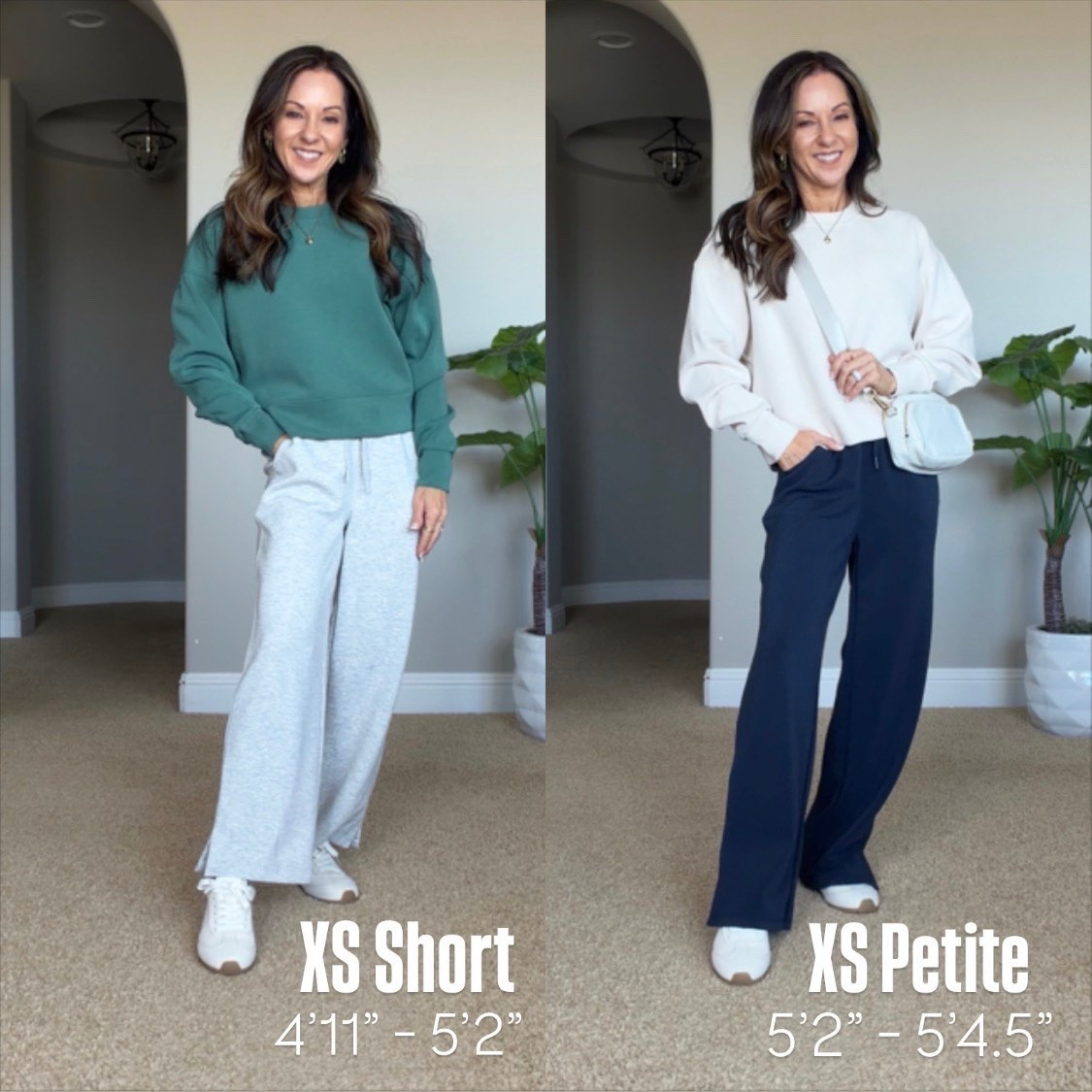 These luxe modal wide leg lounge pants come in 4 length options 🙌🏻 Soft, wrinkle resistant & polished enough for travel, errands or everyday. The matching pullover makes such an easy outfit.

For reference: I’m 5’1”, 106 lbs. Wearing XS.

wide leg lounge pants, petite lounge pants, women’s lounge pants, modal pants, petite pants, travel outfit, comfy travel outfit, matching set, women’s loungewear, casual fall outfit, over 50 fall outfit ideas, petite fashion, fashion over 50, everyday style

#LTKOver40 #LTKSaleAlert #LTKPetite