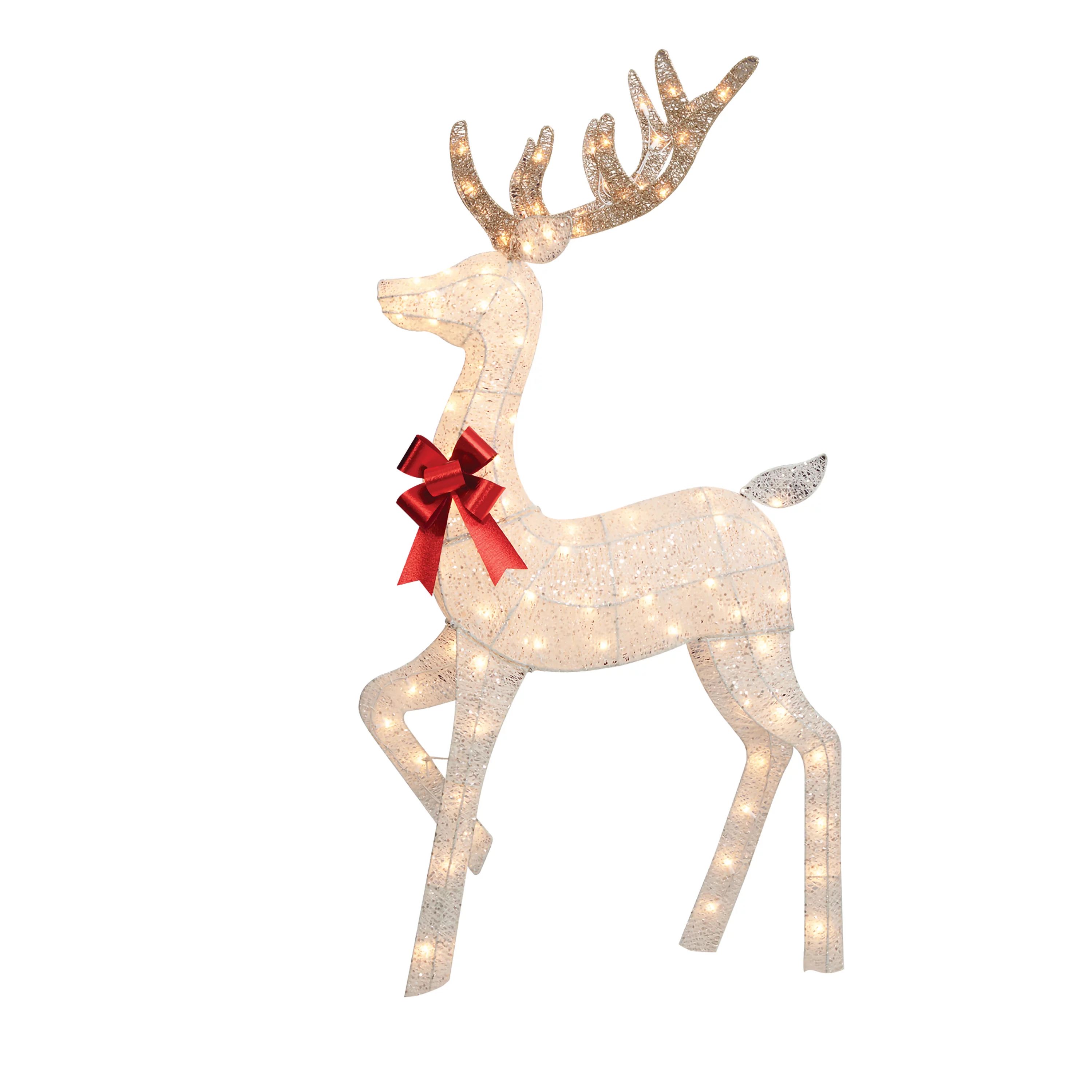 Holiday Time Light-Up Glitter Standing Buck Christmas Decoration, 60" | Walmart (US)