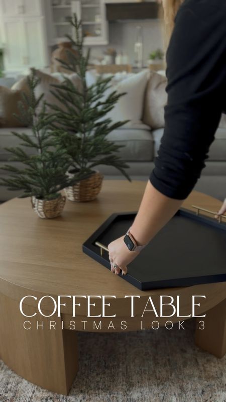 Coffee table Christmas look #3. This one would be great for large or oversized tables! 
#coffeetabledecor #christmasdecor #holidaydecor 

#LTKHoliday #LTKVideo #LTKhome