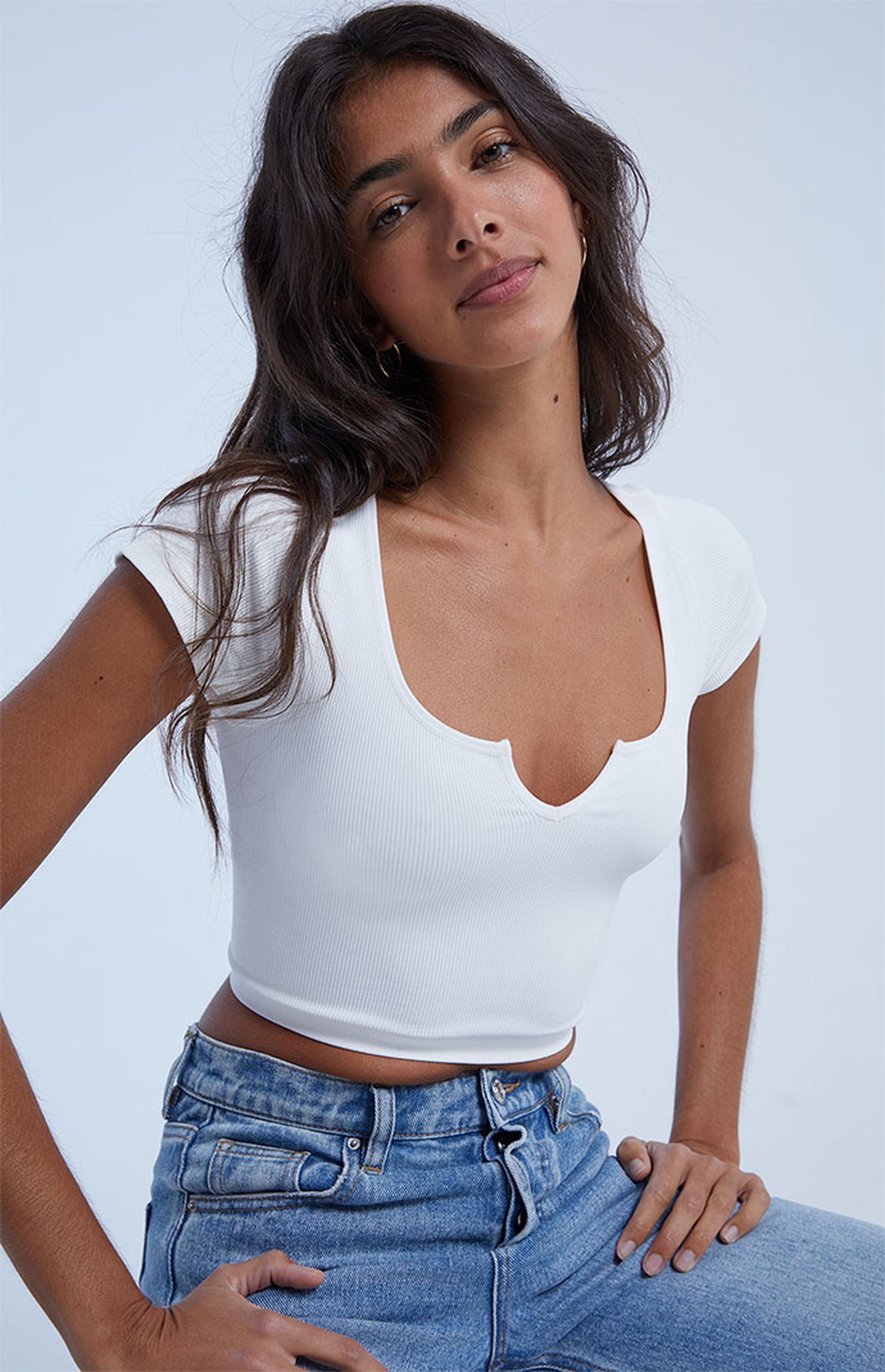 PacCares Seamless Notched Cropped T-Shirt | PacSun