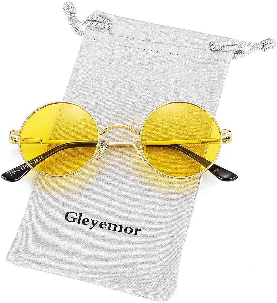 John Lennon Glasses - GLEYEMOR Polarized Round Sunglasses for Men Women Hippie Small Circle Sunglass | Amazon (US)