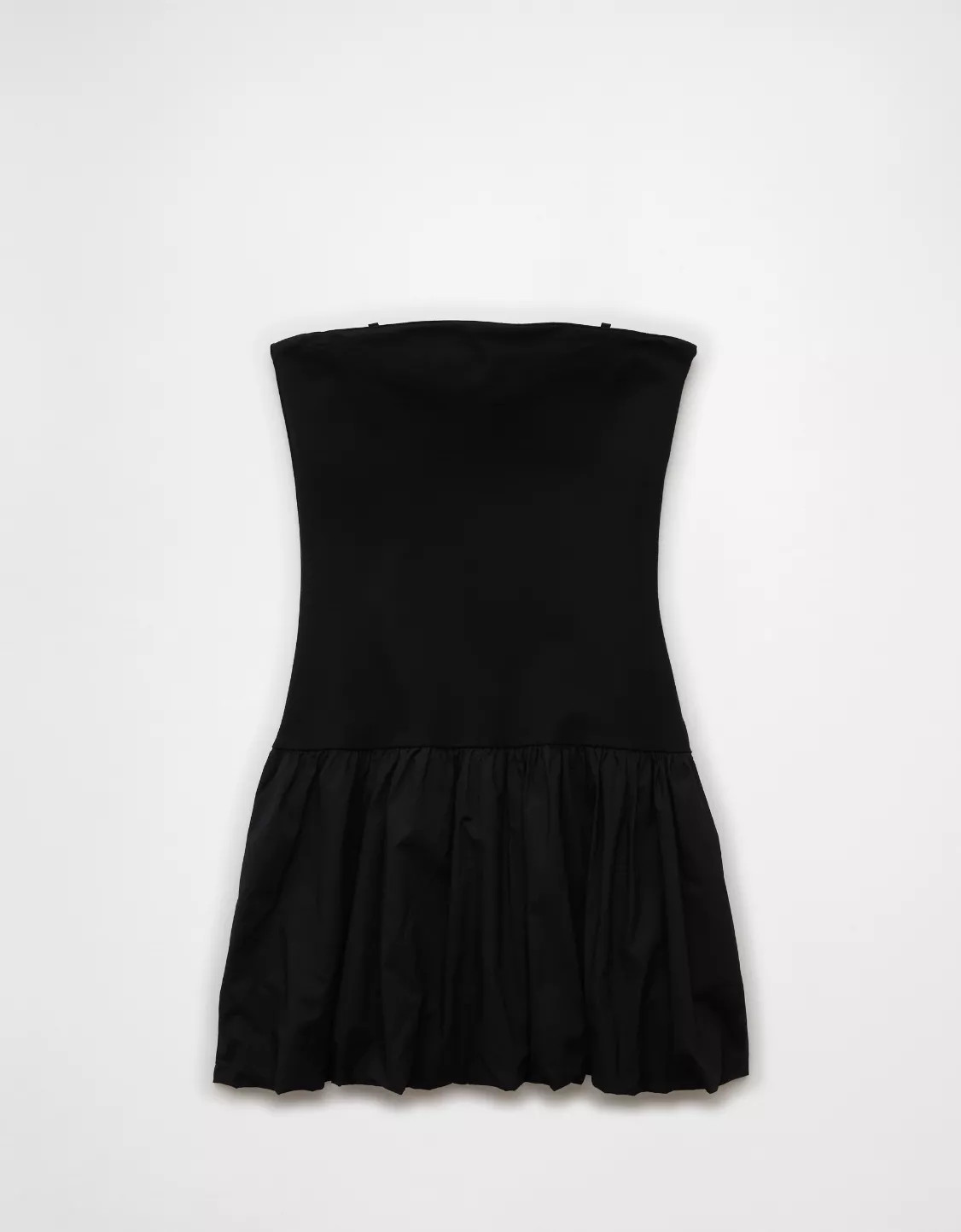 AE Strapless Drop Waist Bubble Mini Dress | American Eagle Outfitters (US & CA)