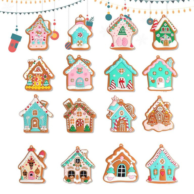 Frifer House Ornaments for Christmas Tree House Shaped Decor Set of 16 House Christmas Ornament H... | Walmart (US)