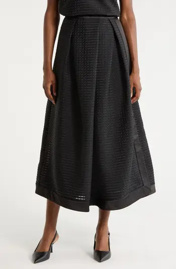 Emporio Armani Pleated Jacquard Midi Skirt | Nordstrom | Nordstrom