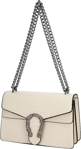 Crossbody Shoulder Evening Bag for Women - Snake Printed Leather Messenger Bag Chain Strap Clutch... | Amazon (US)