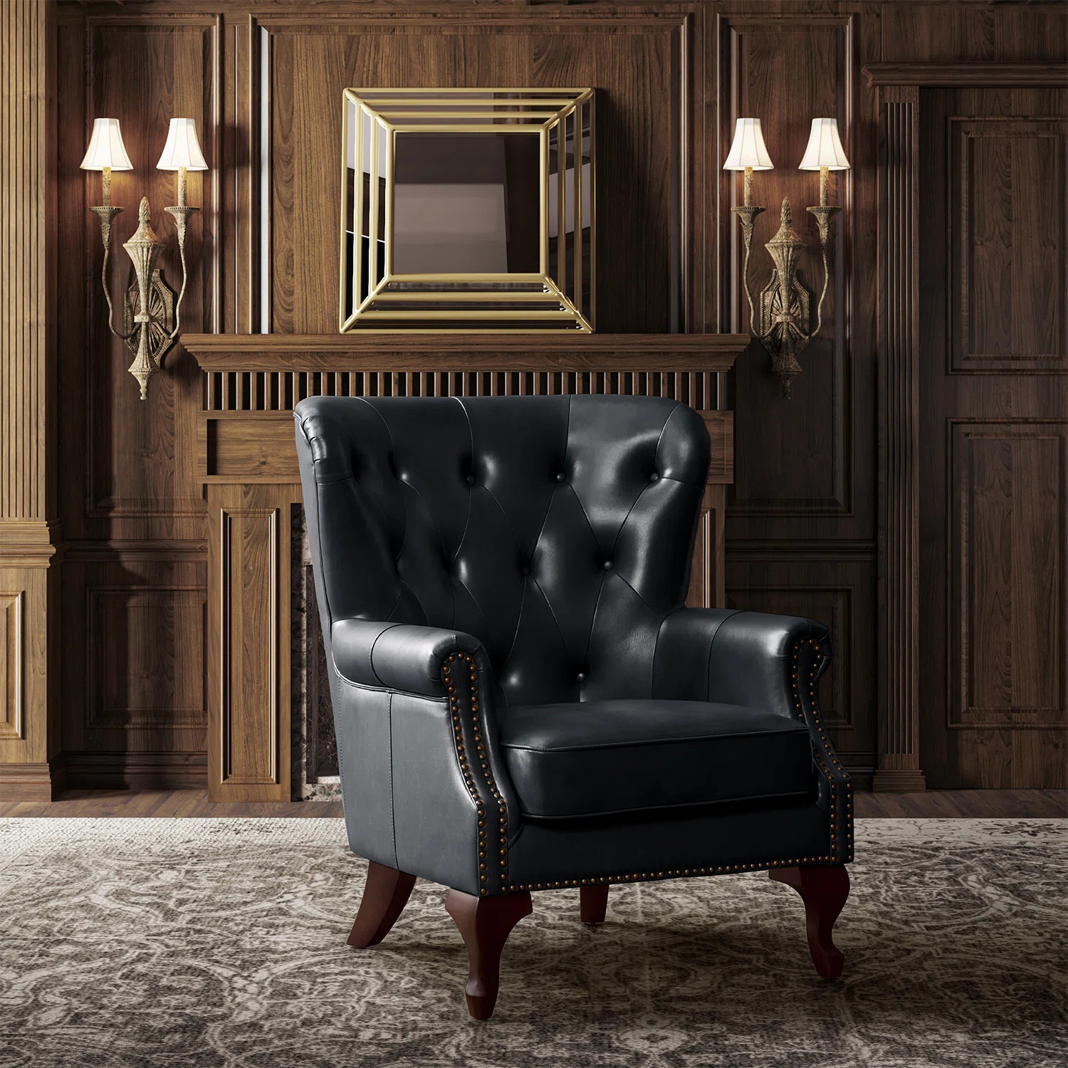 Lark Manor™ Ansumana 31.5 W Genuine Leather Armchair with Wing Back & Reviews | Wayfair | Wayfair North America