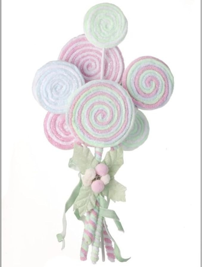 Regency 24" Frosted Pastel Lollipop Bundle Candy Craze Christmas Ornament Foam Glitter | Amazon (US)