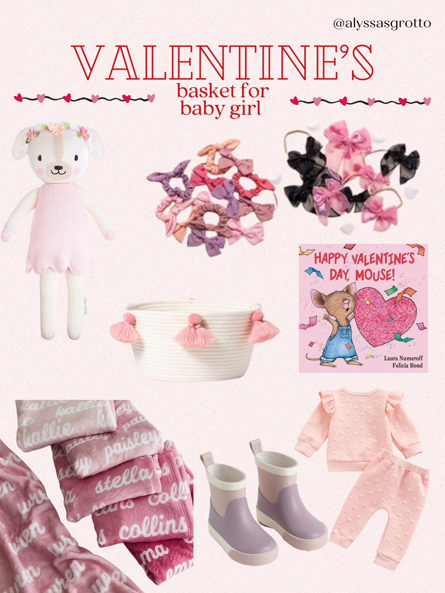 Valentine’s Day basket. Baby basket. Baby gift. Valentine’s Day gift for baby. Baby girl basket gift. Holiday basket.

#LTKbaby #LTKSeasonal #LTKGiftGuide