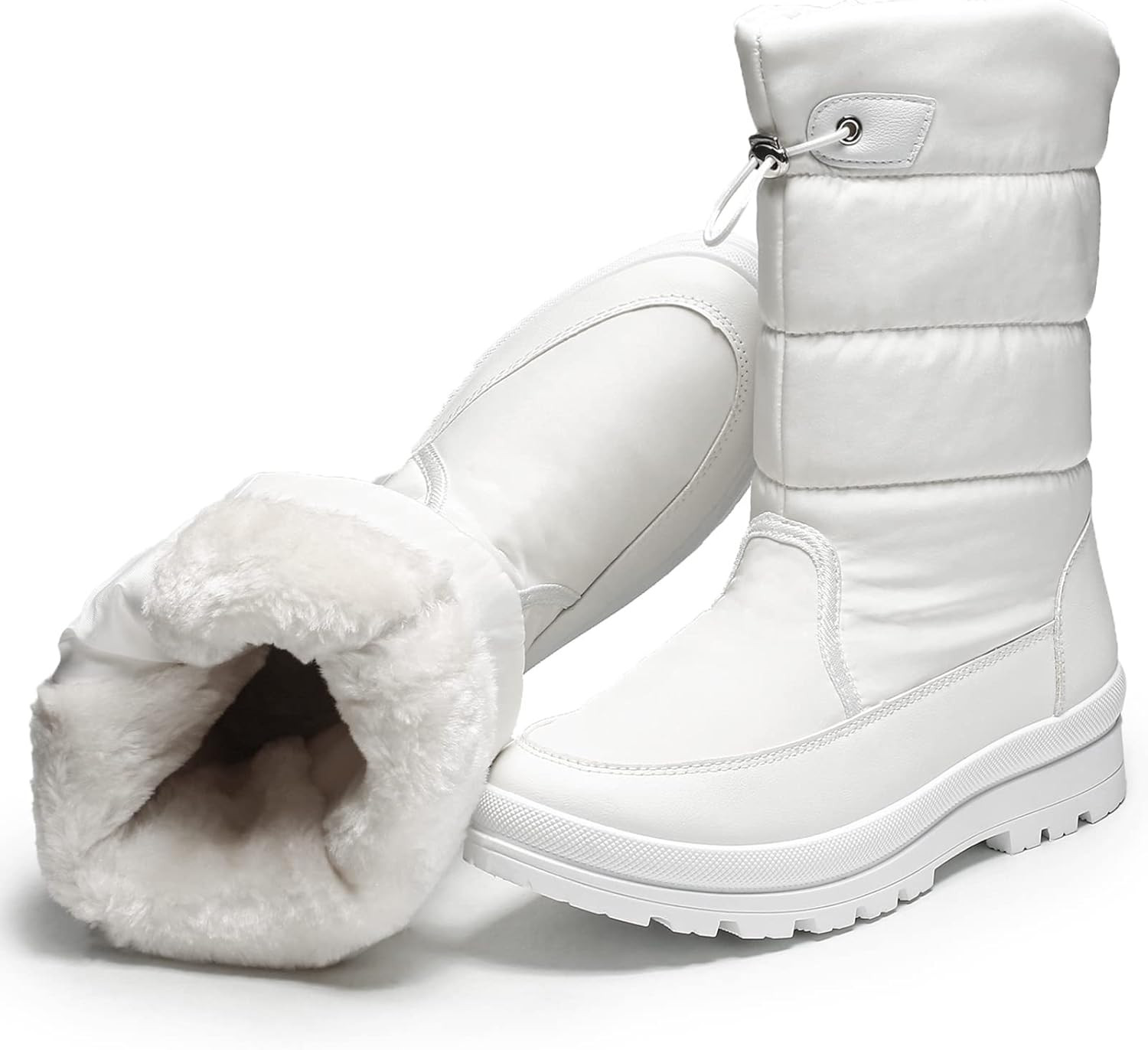 HYPOCRUTE Women's Warm Snow Boots with Fur Lined Black and White Wide Winter Boots Water-resistan... | Amazon (US)