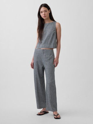 Linen-Blend Relaxed Straight Ankle Pants | Gap (US)