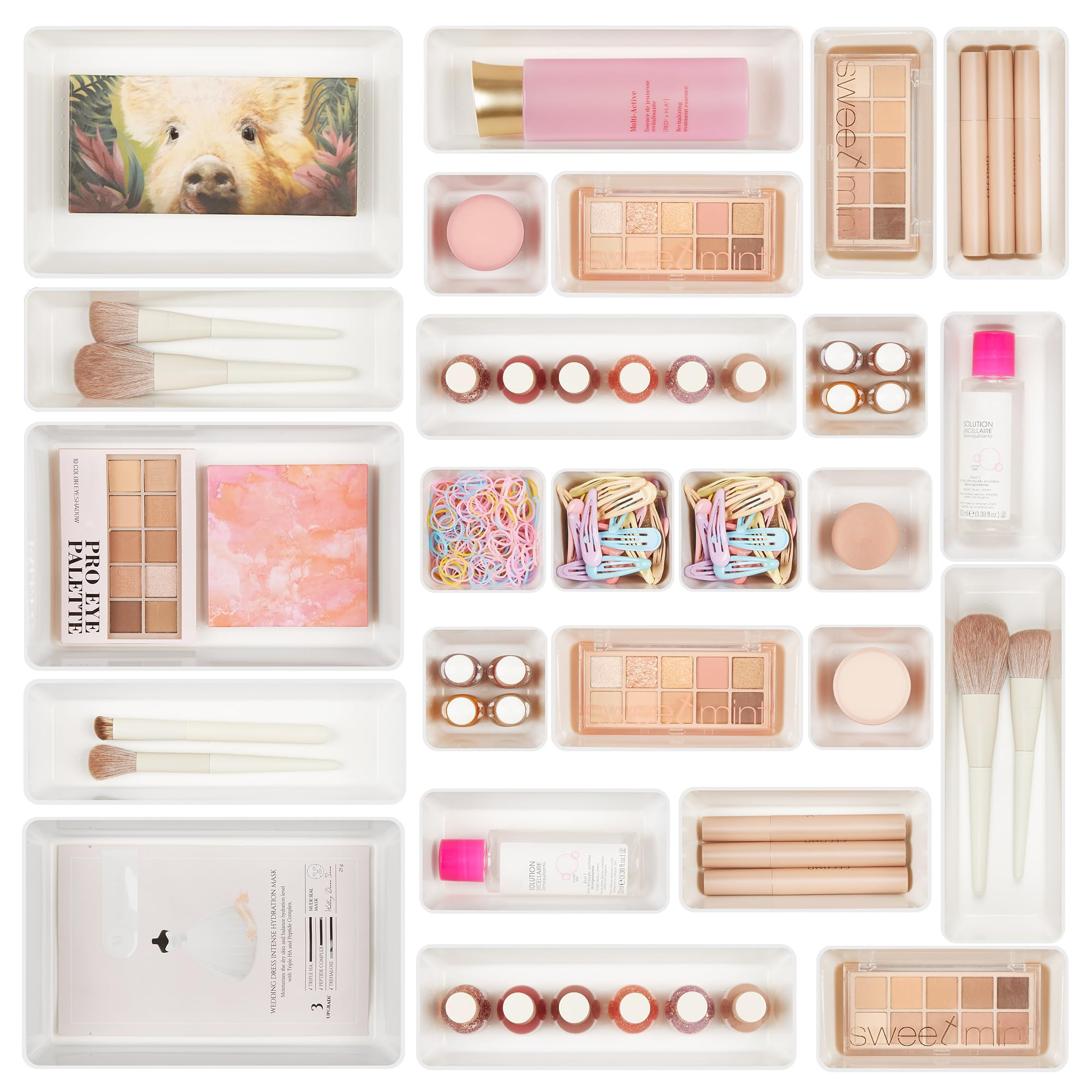 Vtopmart 25 PCS Plastic Drawer Organizers Set, 4-Size Versatile Bathroom and Vanity Drawer Organi... | Amazon (US)