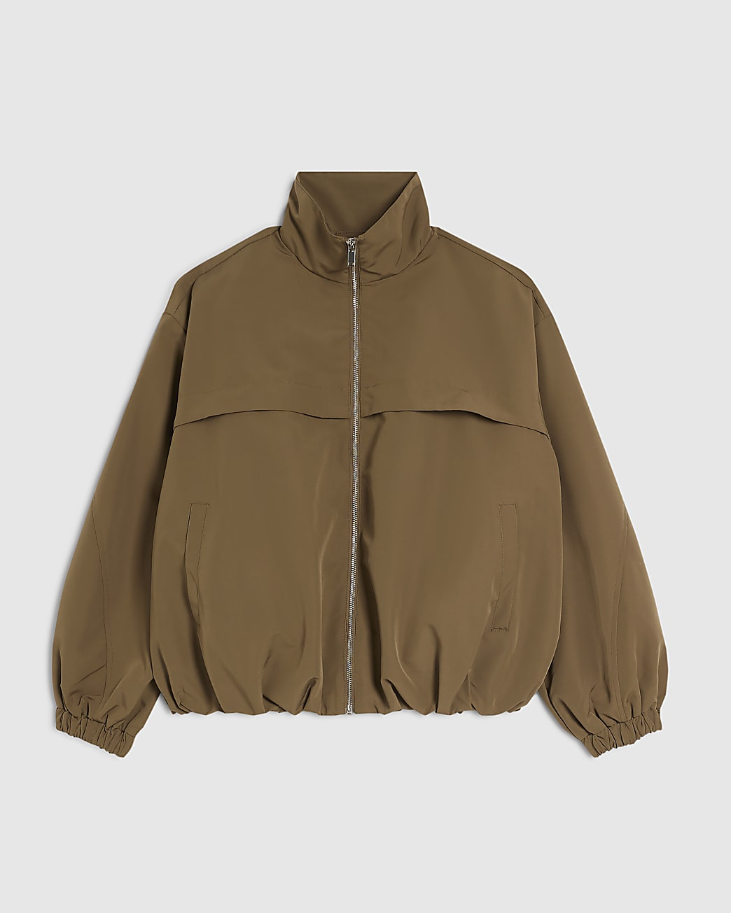 Khaki Lightweight Zip Through Jacket | River Island UK & IE