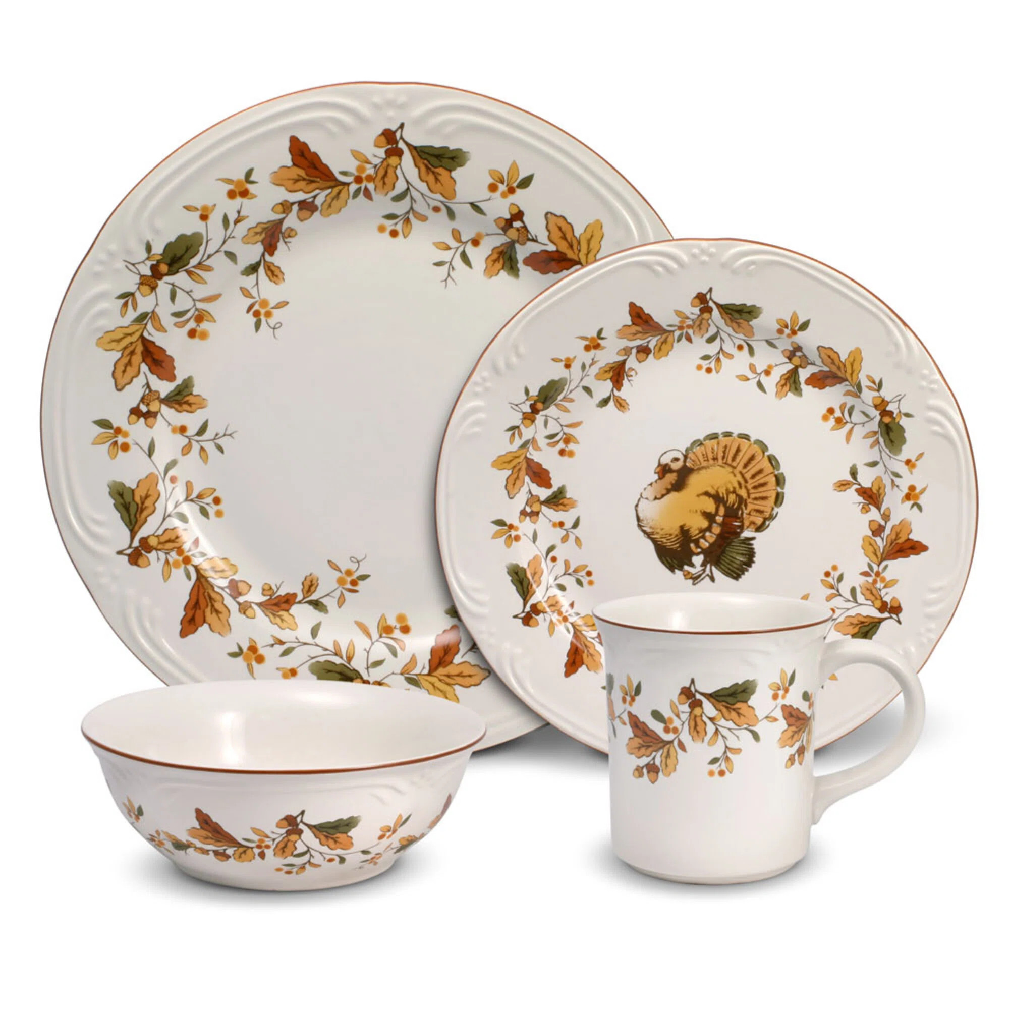 Pfaltzgraff Autumn Berry 16-Piece Stoneware Dinnerware Set, Service for 4 | Birch Lane