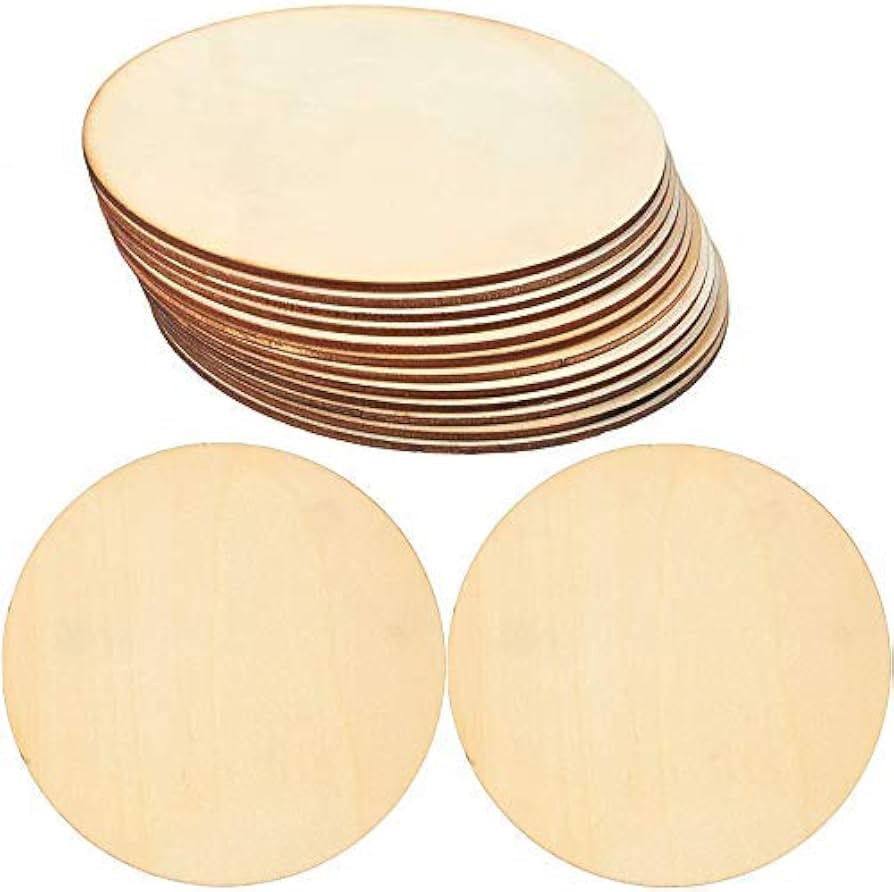 Wood Circles for DIY Craft 15-Count Unfinished Wooden Round Disc Cutouts 6 Inches in Diameter | Amazon (US)
