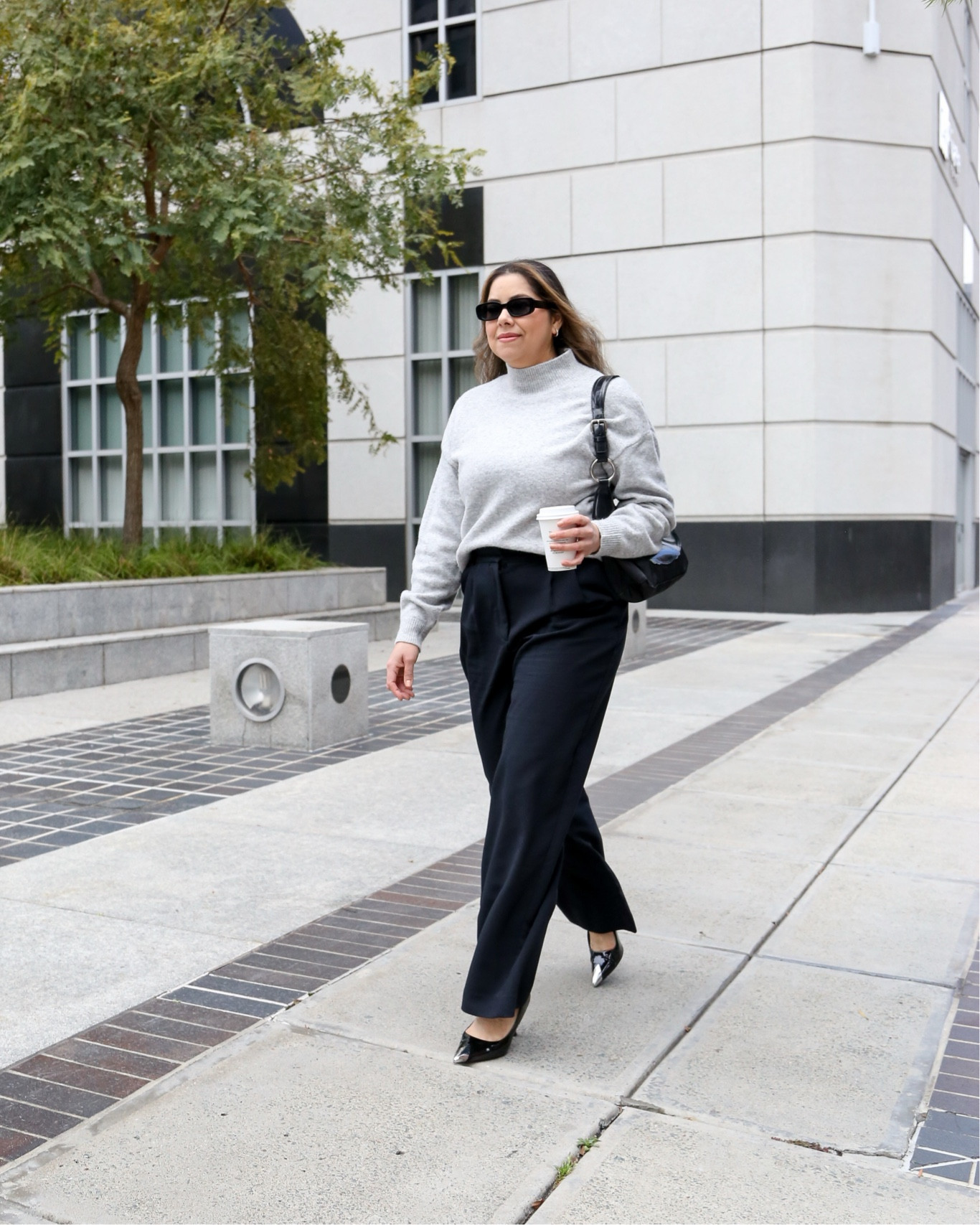 winter workwear outfit idea with black trousers 

#LTKworkwear #LTKSeasonal #LTKmidsize