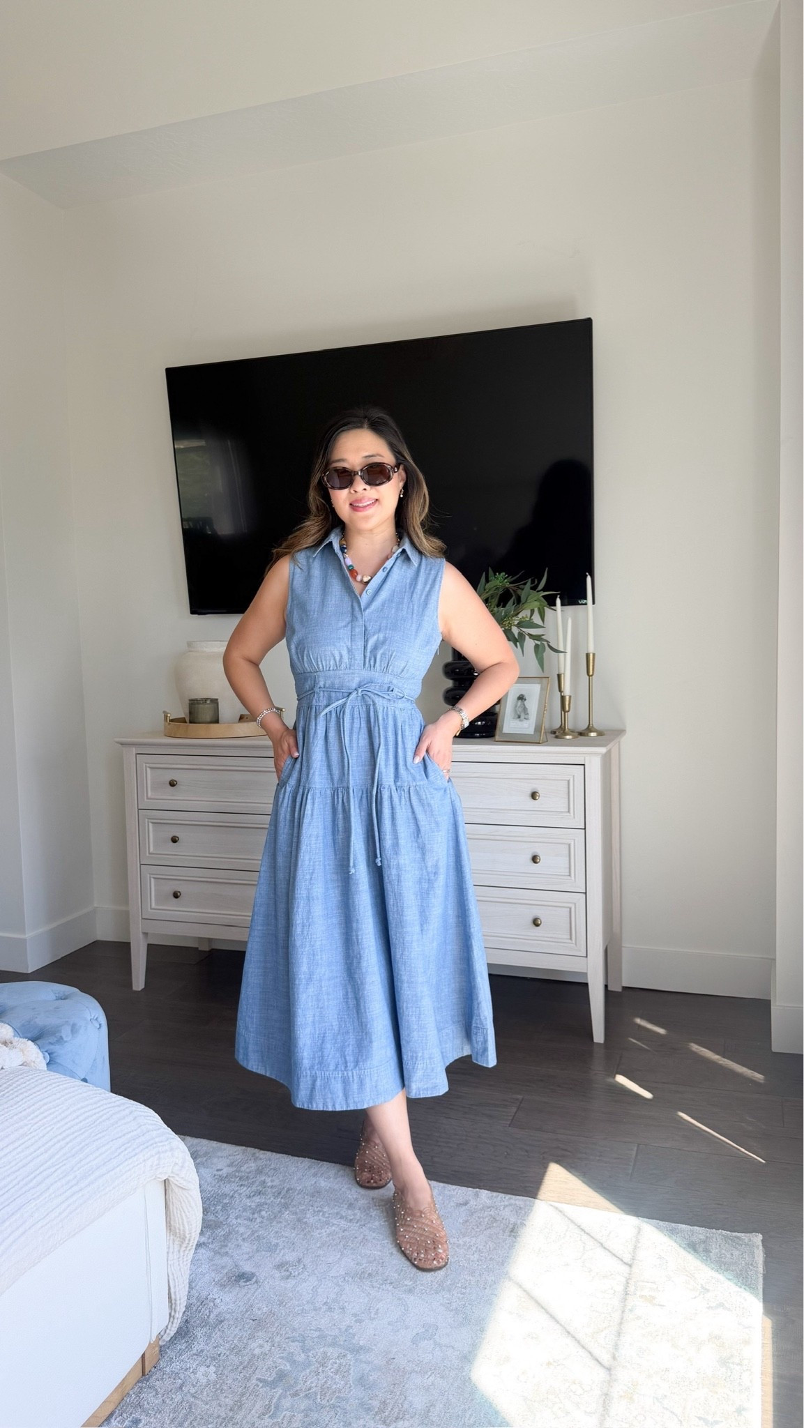 Mom chic drop off outfit// Walmart dress