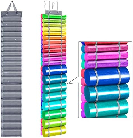 Vinyl Roll Holder, Vinyl Storage Organizer with 44 Roll Compartments for Large Vinyl Rolls,Door/C... | Amazon (US)