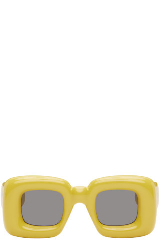 Yellow Inflated Rectangular Sunglasses | SSENSE