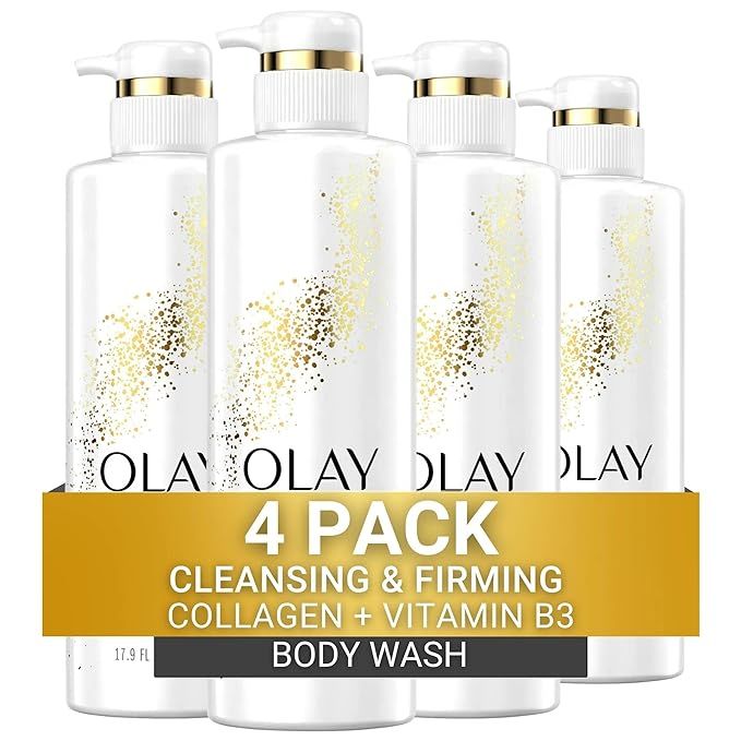 Olay Cleansing & Firming Body Wash with Vitamin B3 and Collagen, 20 fl oz (Pack of 4) | Amazon (US)