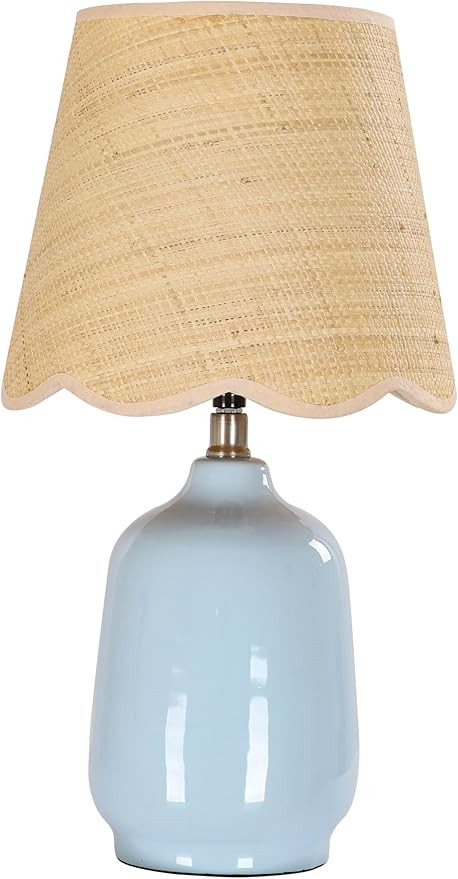 Pia Ricco 19" Modern Ceramic Table Lamp for Living Room Light Bule Base Desk Lamps for Bedroom Fa... | Amazon (US)