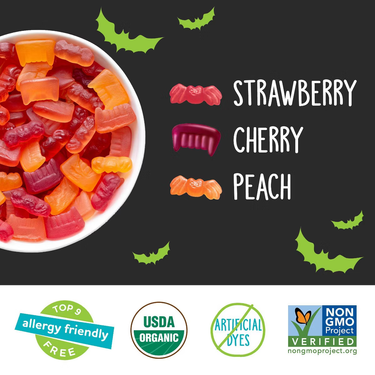 Yum Earth Halloween Organic Gummy Fruits - 10oz/20ct | Target