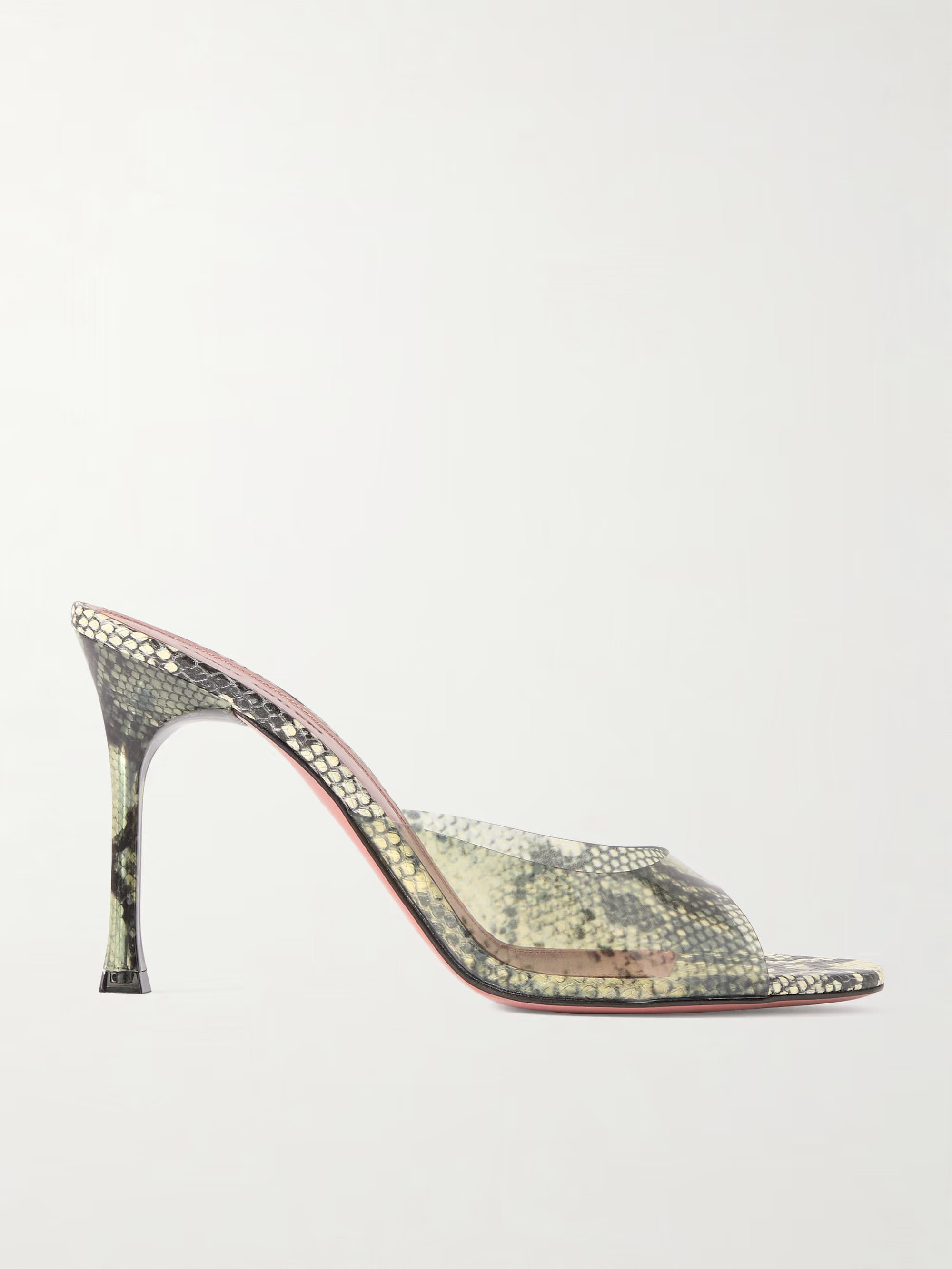 AMINA MUADDI Alexa snake-print PVC mules | NET-A-PORTER | NET-A-PORTER (UK & EU)