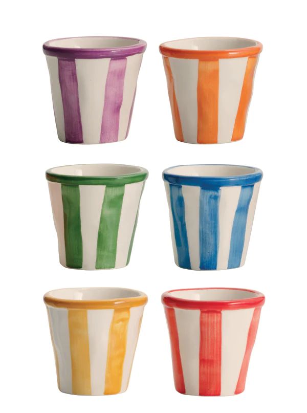 Lido Righe Espresso Shot Cups (Set of 6) | Zafferano