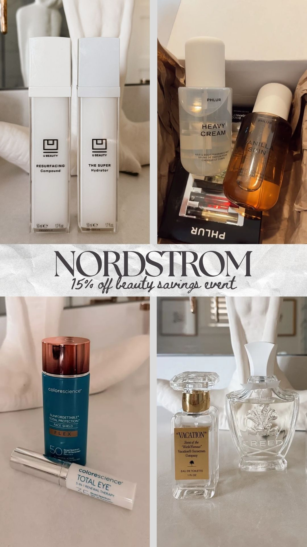 Nordstrom is having their 15% off Beauty Savings Event right now!!

beauty finds, finds under 100, new arrivals, u beauty, phlur, perfume, vacation, amanda west, almostreadyblog 

 #LTKSaleAlert #LTKBeauty