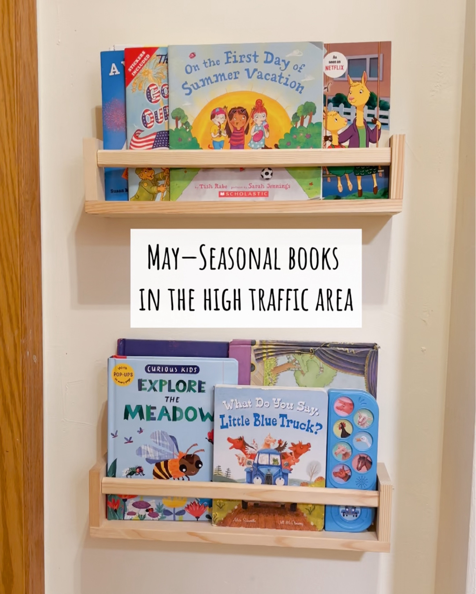 May seasonal books in a high traffic area. Mother’s Day, Memorial Day, summer vacation, growing up to be you, dance recital, farm visit, spring/summer meadow

#LTKSeasonal